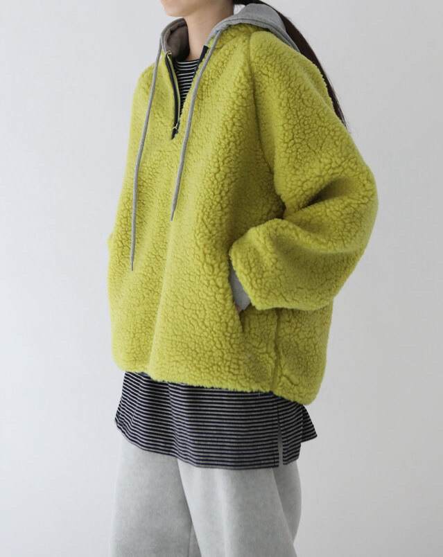 PLANTS ON GRAY韓國代購女裝新款26春季時尚夾克抓絨連帽PLANTS ON GRAY夾克