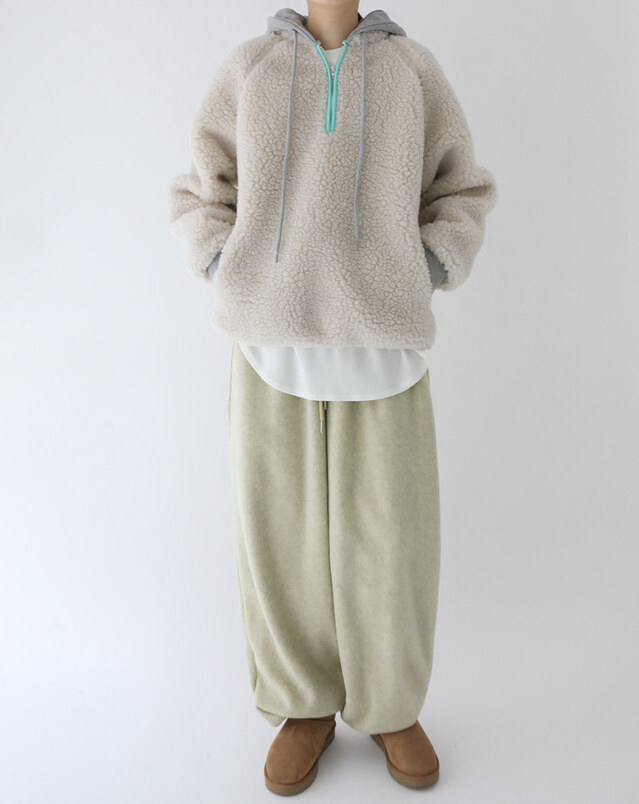 PLANTS ON GRAY韓國代購女裝新款26春季時尚夾克抓絨連帽PLANTS ON GRAY夾克