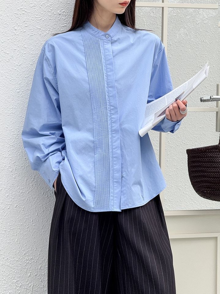 STAY HERE東大門直郵女裝新款職業26春季襯衫蕾絲衫褶裥棉STAY HERE襯衫/蕾絲衫