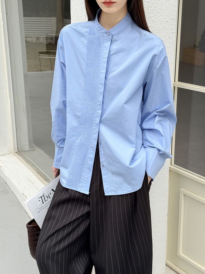 STAY HERE東大門直郵女裝新款職業26春季襯衫蕾絲衫褶裥棉STAY HERE襯衫/蕾絲衫