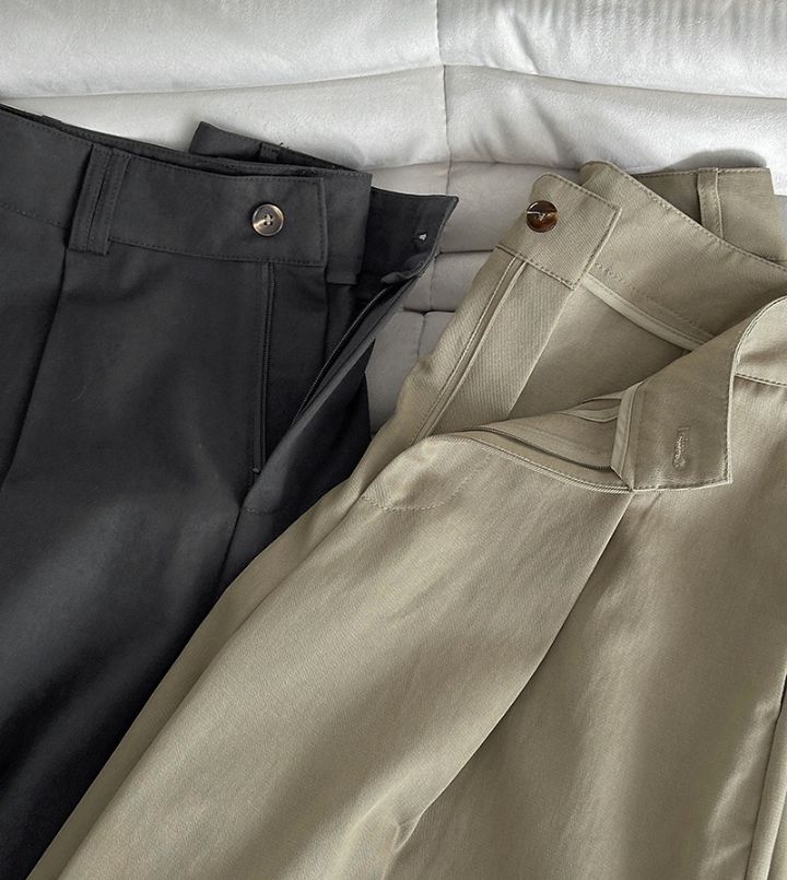 STAY HERE韓國代購女裝新款推薦休閑褲不含腰帶闊腿褲棉質STAY HERE休閑褲