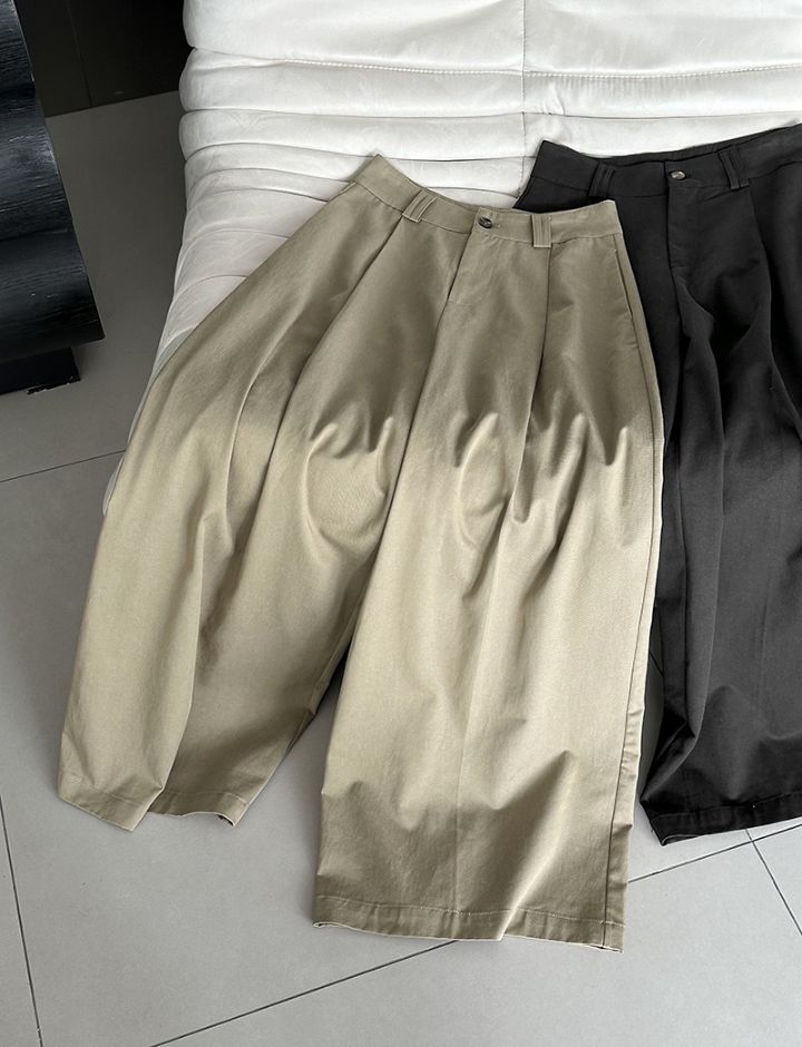 STAY HERE韓國代購女裝新款推薦休閑褲不含腰帶闊腿褲棉質STAY HERE休閑褲