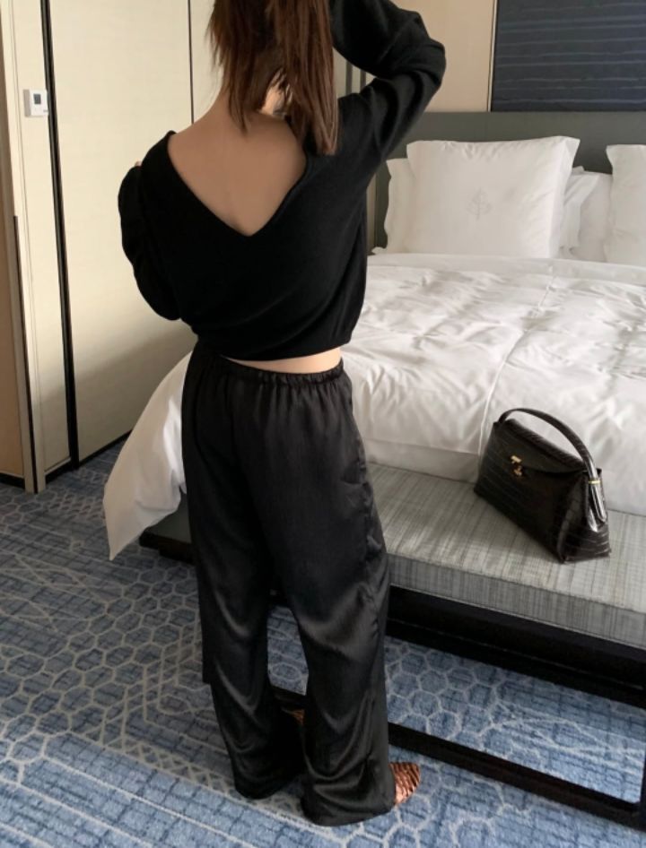 STAY HERE韓國代購女士新品26春季休閑時尚職業針織衫V領STAY HERE針織衫