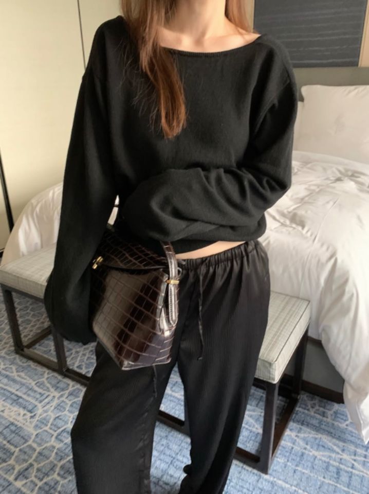 STAY HERE韓國代購女士新品26春季休閑時尚職業針織衫V領STAY HERE針織衫