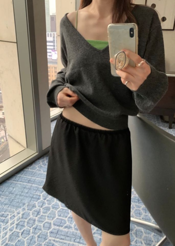 STAY HERE韓國代購女士新品26春季休閑時尚職業針織衫V領STAY HERE針織衫