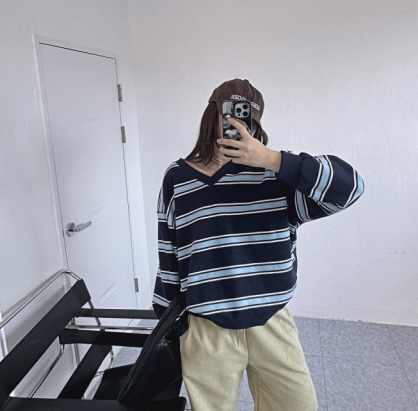 PLANTS ON GRAY東大門代購女士新品熱賣推薦時尚衛衣V領PLANTS ON GRAY衛衣