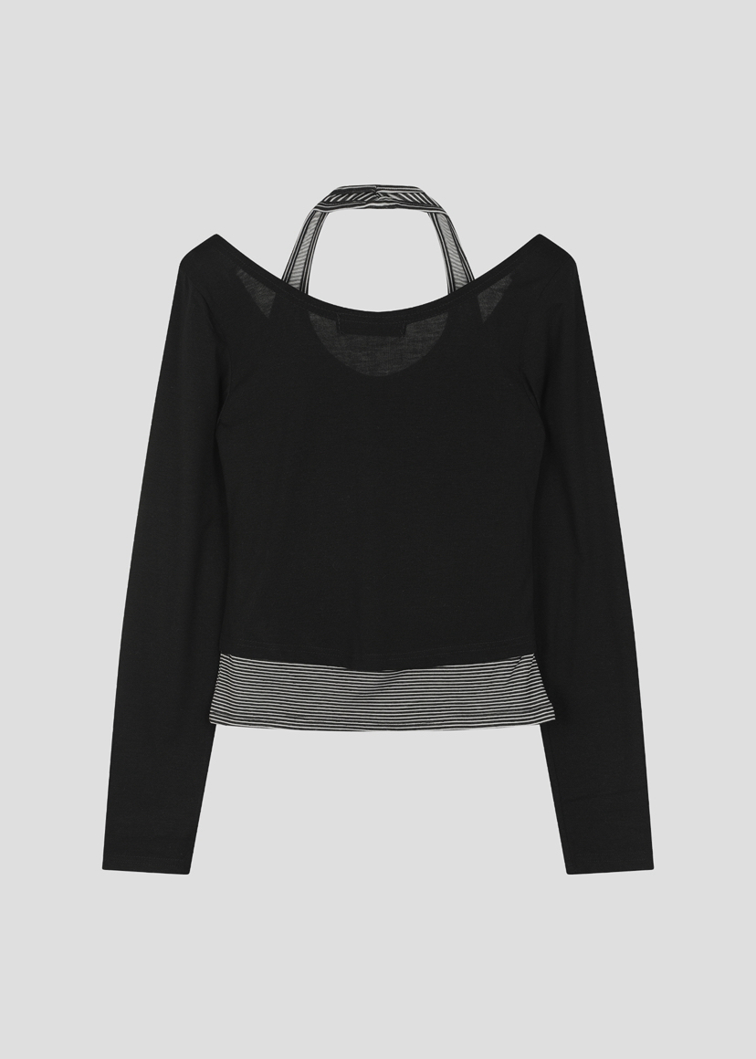 SHOTGUN東大門代購女裝新款時尚休閑推薦真品長袖T恤假兩件SHOTGUN長袖T恤