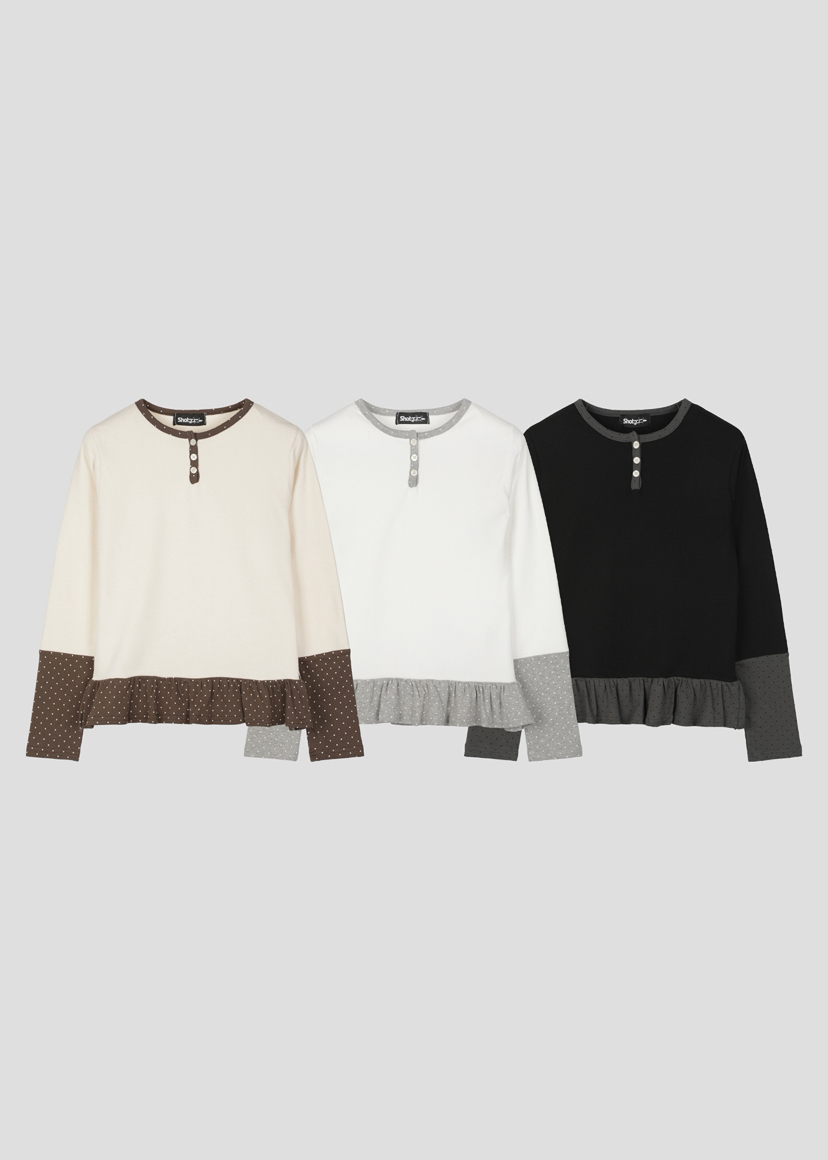 SHOTGUN東大門代購女士新款職業時尚人氣26春夏推薦長袖T恤SHOTGUN長袖T恤