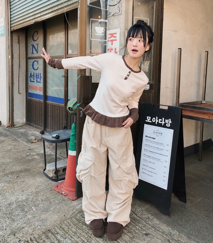 SHOTGUN東大門代購女士新款職業時尚人氣26春夏推薦長袖T恤SHOTGUN長袖T恤