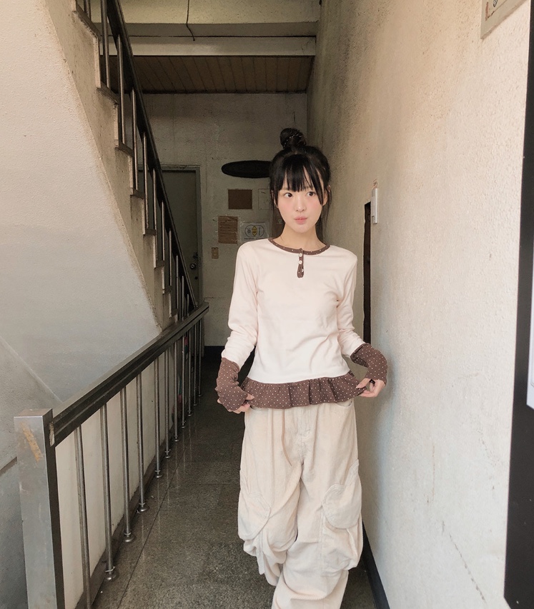 SHOTGUN東大門代購女士新款職業時尚人氣26春夏推薦長袖T恤SHOTGUN長袖T恤