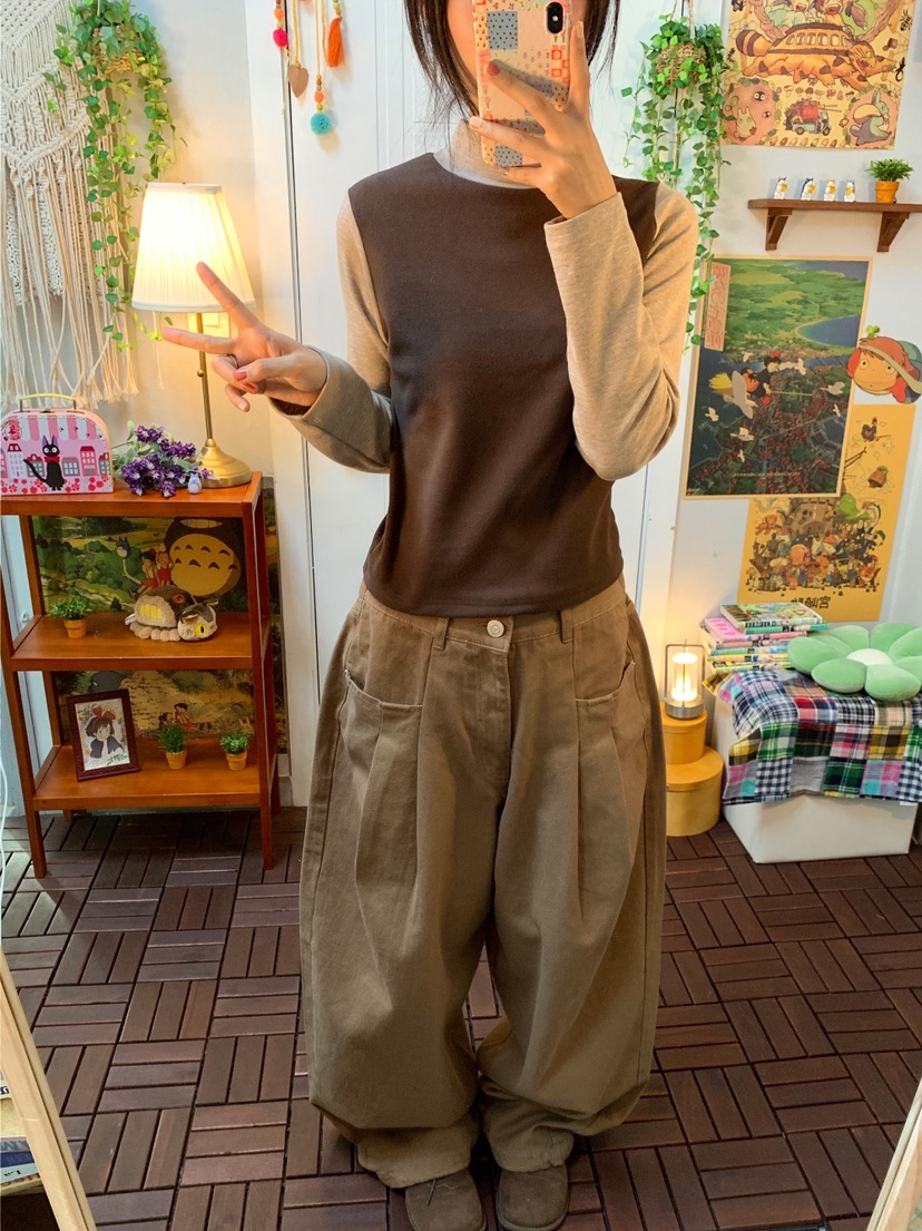 SHOTGUN韓國直郵女士新品26春夏人氣真品職業長袖T恤假兩件SHOTGUN長袖T恤