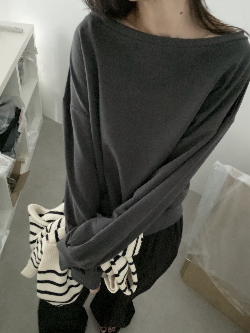 PLANTS ON GRAY韓國代購女裝新款真品休閑時尚推薦長袖T恤PLANTS ON GRAY長袖T恤