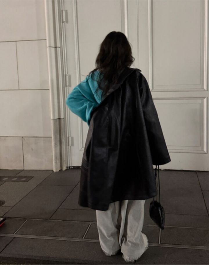 LIVE FOREVER東大門直郵女士新品推薦26春季中長款大衣皮革LIVE FOR_EVER中長款大衣