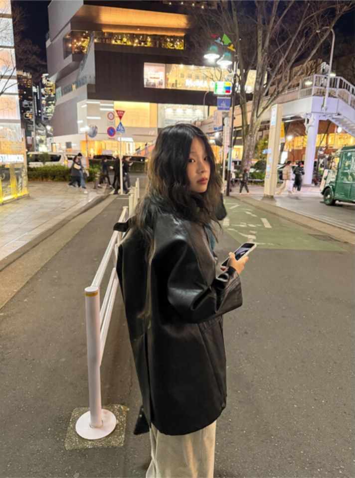 LIVE FOREVER東大門直郵女士新品推薦26春季中長款大衣皮革LIVE FOR_EVER中長款大衣