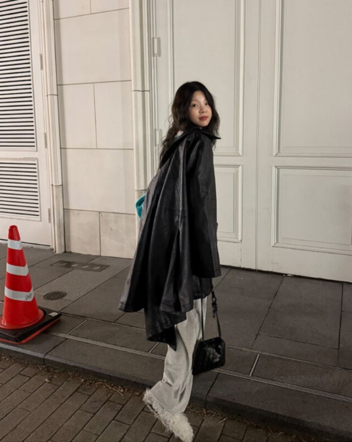 LIVE FOREVER東大門直郵女士新品推薦26春季中長款大衣皮革LIVE FOR_EVER中長款大衣