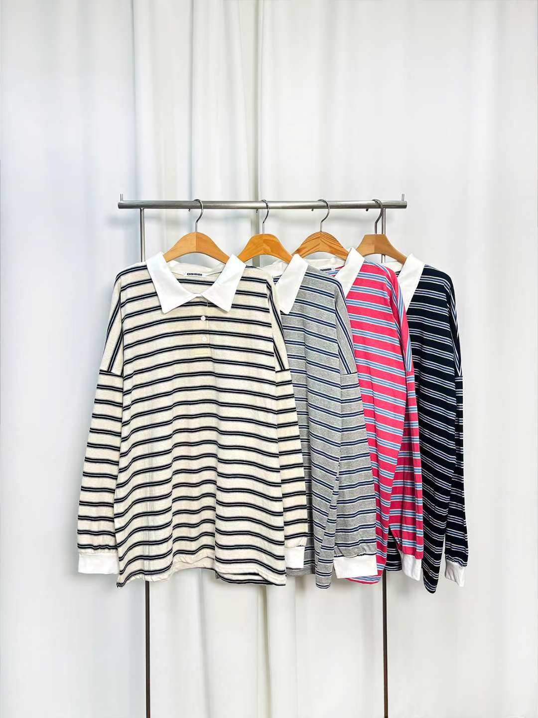 BBIBBICO韓國直郵女士新品職業26春夏熱賣人氣真品長袖T恤BBIBBICO長袖T恤圖色4左四色