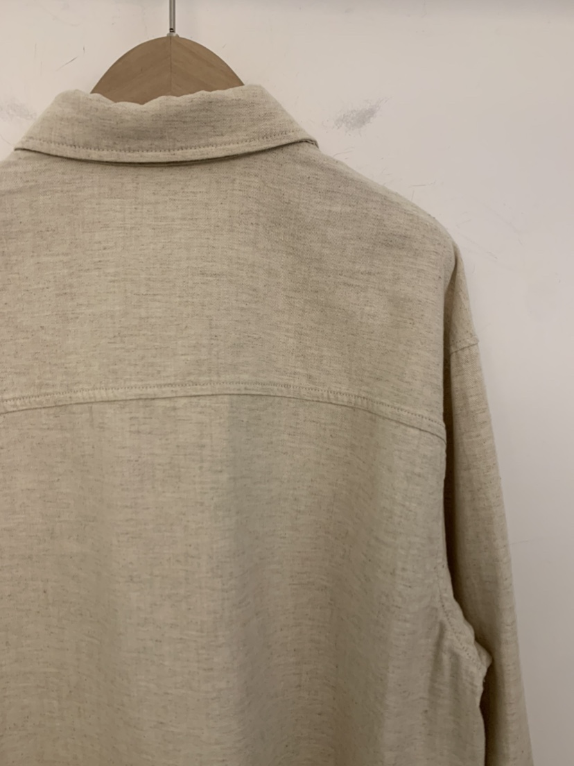 UNDER KEY東大門代購女裝新款推薦職業襯衫蕾絲衫亞麻駝色UNDER KEY襯衫/蕾絲衫