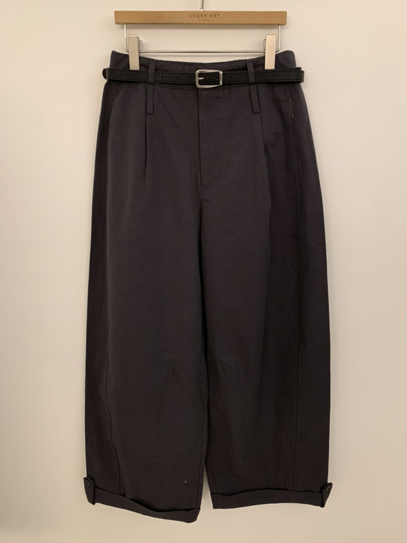 UNDER KEY韓國直郵女士新品熱賣26春夏人氣休閑褲含腰帶UNDER KEY休閑褲圖色2墨色