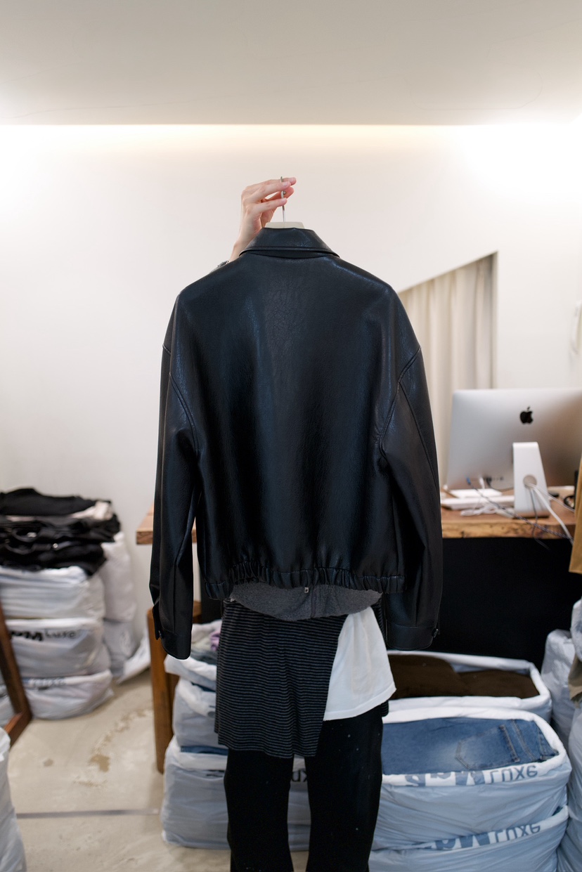 FRIC韓國代購女士新款休閑時尚人氣熱賣26春夏真品職業皮衣FRIC皮衣