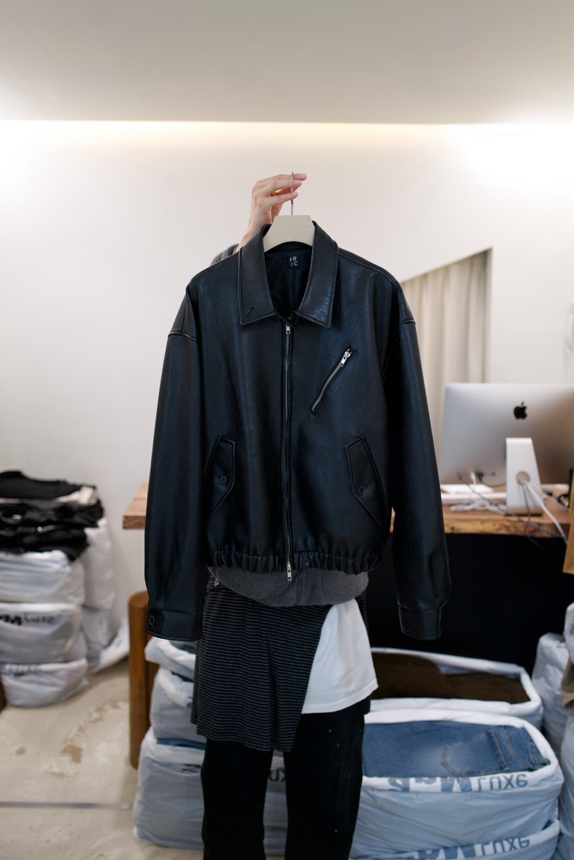 FRIC韓國代購女士新款休閑時尚人氣熱賣26春夏真品職業皮衣FRIC皮衣圖色2