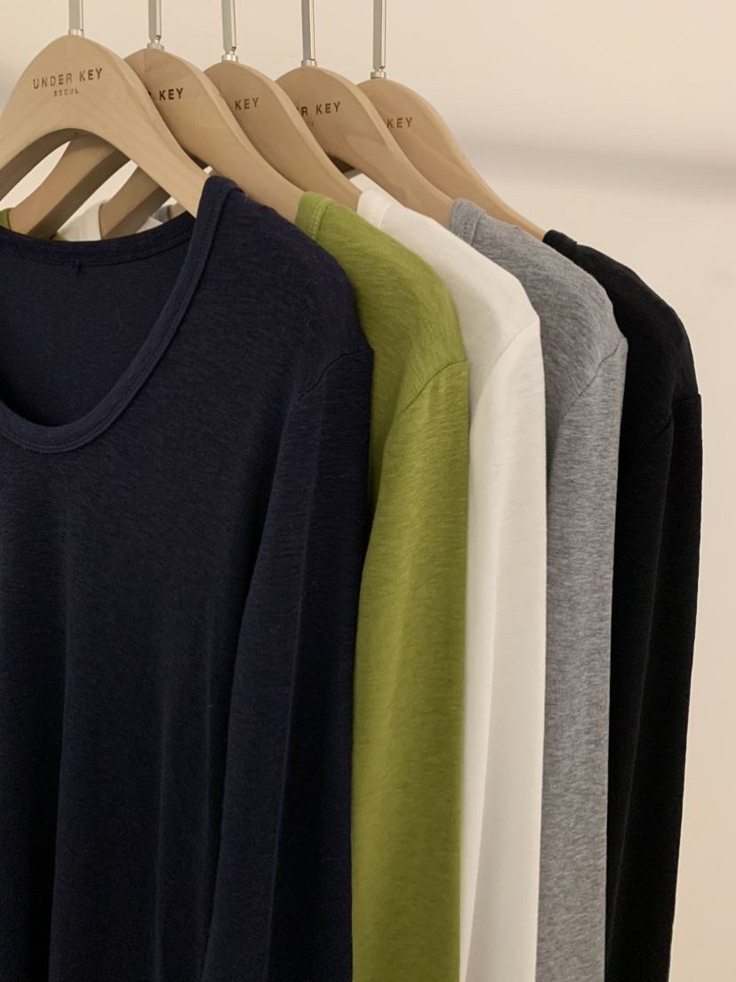 UNDER KEY東大門實拍女士新品推薦職業熱賣時尚真品長袖T恤UNDER KEY長袖T恤