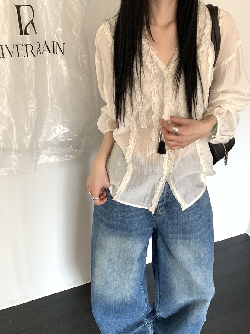 RIVER RAIN東大門直郵女士新款熱賣推薦真品人氣襯衫蕾絲衫RIVER RAIN襯衫/蕾絲衫