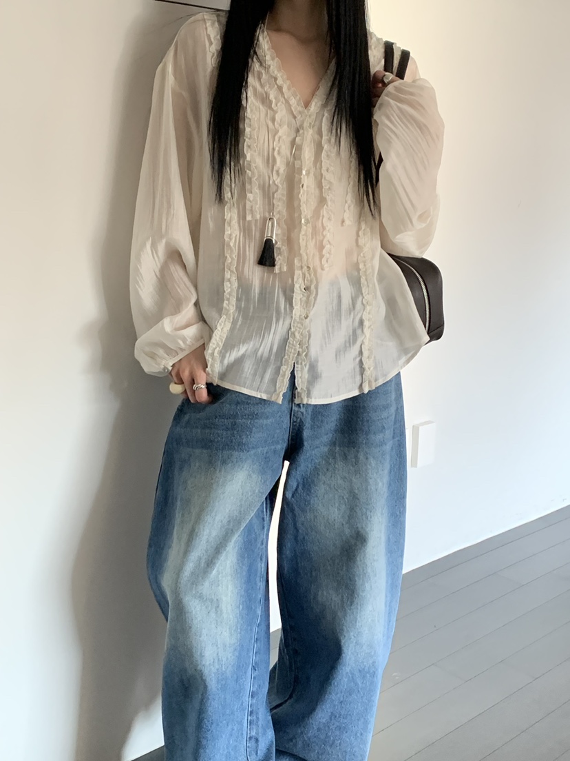 RIVER RAIN東大門直郵女士新款熱賣推薦真品人氣襯衫蕾絲衫RIVER RAIN襯衫/蕾絲衫圖色1