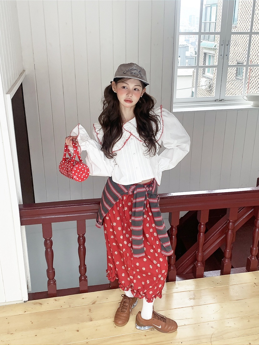 JKICHI韓國代購女裝新品休閑時尚人氣真品襯衫蕾絲衫刺繡JKICHI襯衫/蕾絲衫