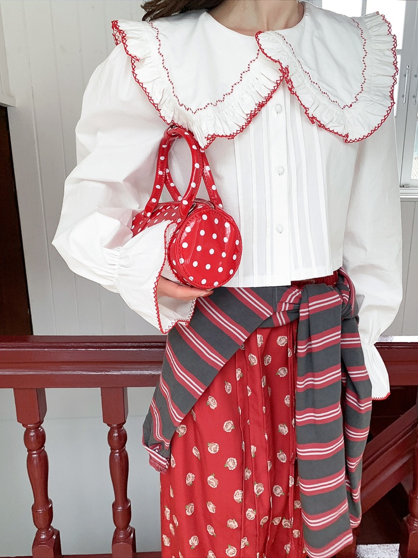 JKICHI韓國代購女裝新品休閑時尚人氣真品襯衫蕾絲衫刺繡JKICHI襯衫/蕾絲衫