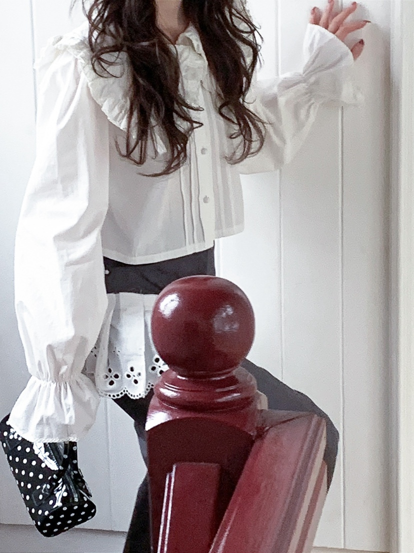 JKICHI韓國代購女裝新品休閑時尚人氣真品襯衫蕾絲衫刺繡JKICHI襯衫/蕾絲衫