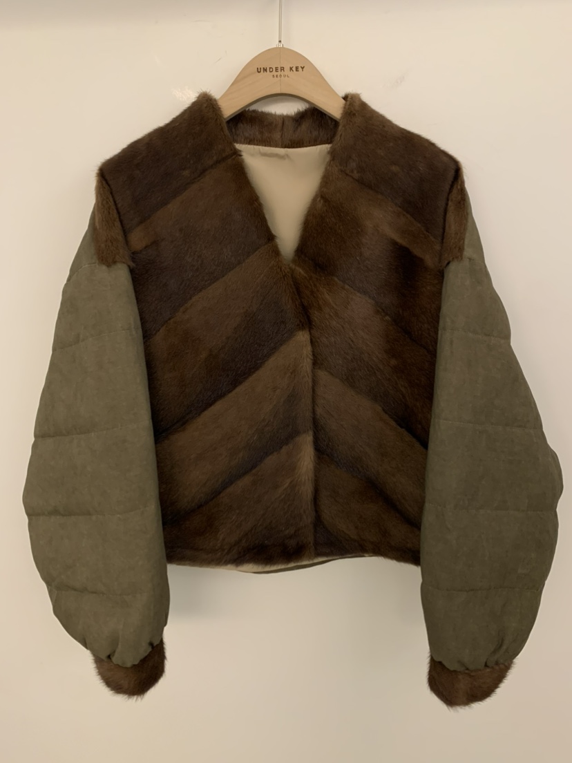 UNDER KEY東大門實拍女士新品真品推薦熱賣職業短款大衣鵝UNDER KEY短款大衣圖色1