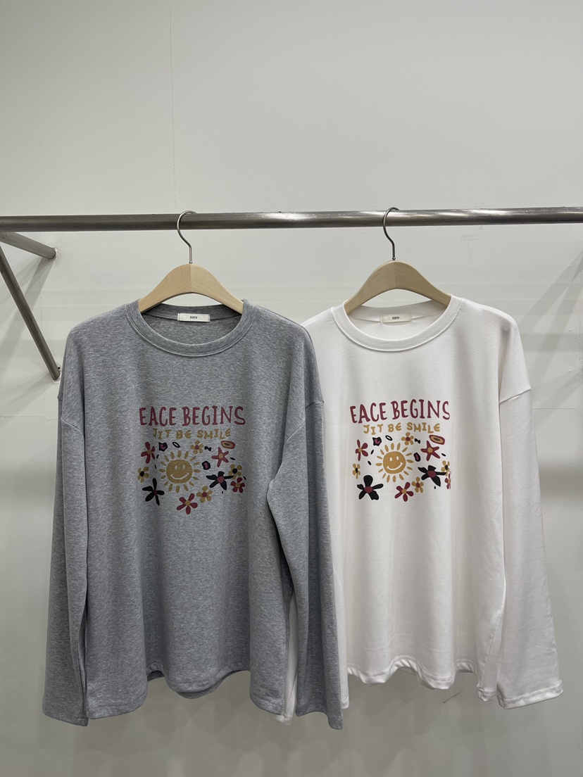 FIFTY東大門直郵女裝新款職業時尚26春夏真品熱賣長袖T恤FIFTY長袖T恤