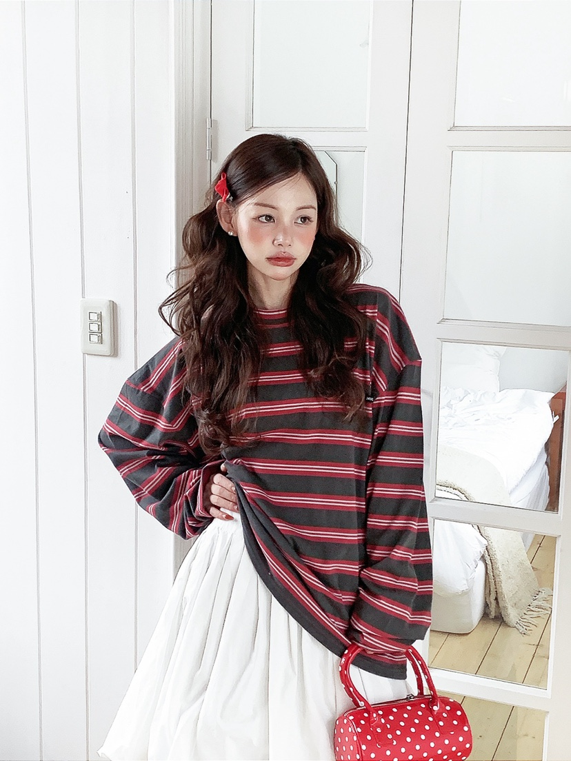 JKICHI韓國代購女士新品人氣26春夏熱賣休閑時尚推薦長袖T恤JKICHI長袖T恤圖色1