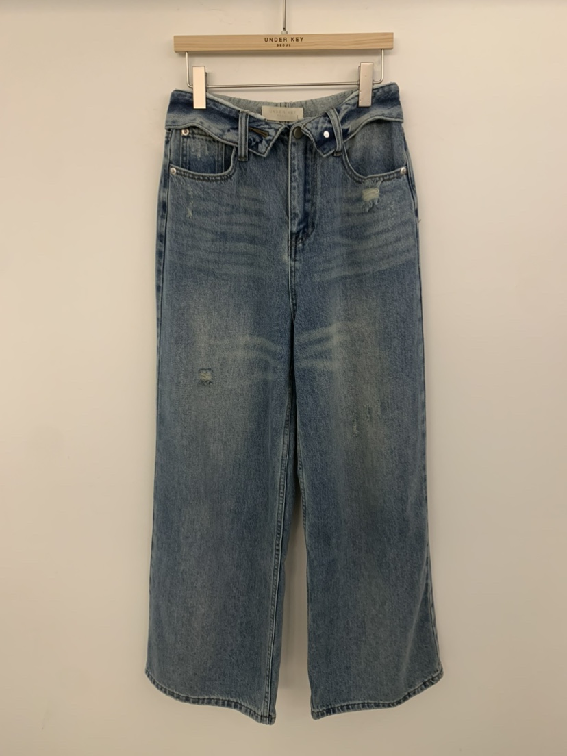 UNDER KEY東大門直郵女裝新品真品26春夏熱賣人氣牛仔褲UNDER KEY牛仔褲圖色1