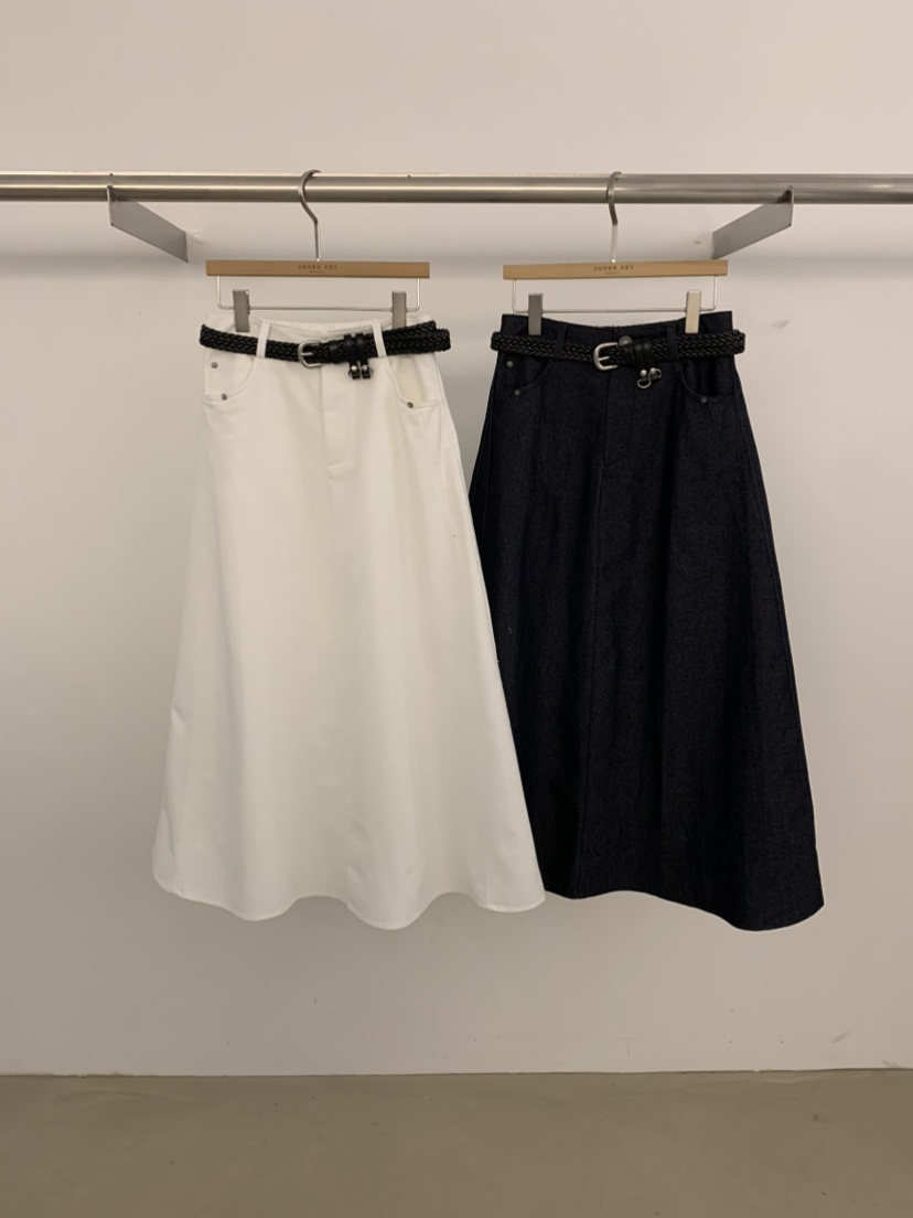 UNDER KEY東大門代購女裝新款真品人氣推薦休閑長裙含腰帶UNDER KEY長裙