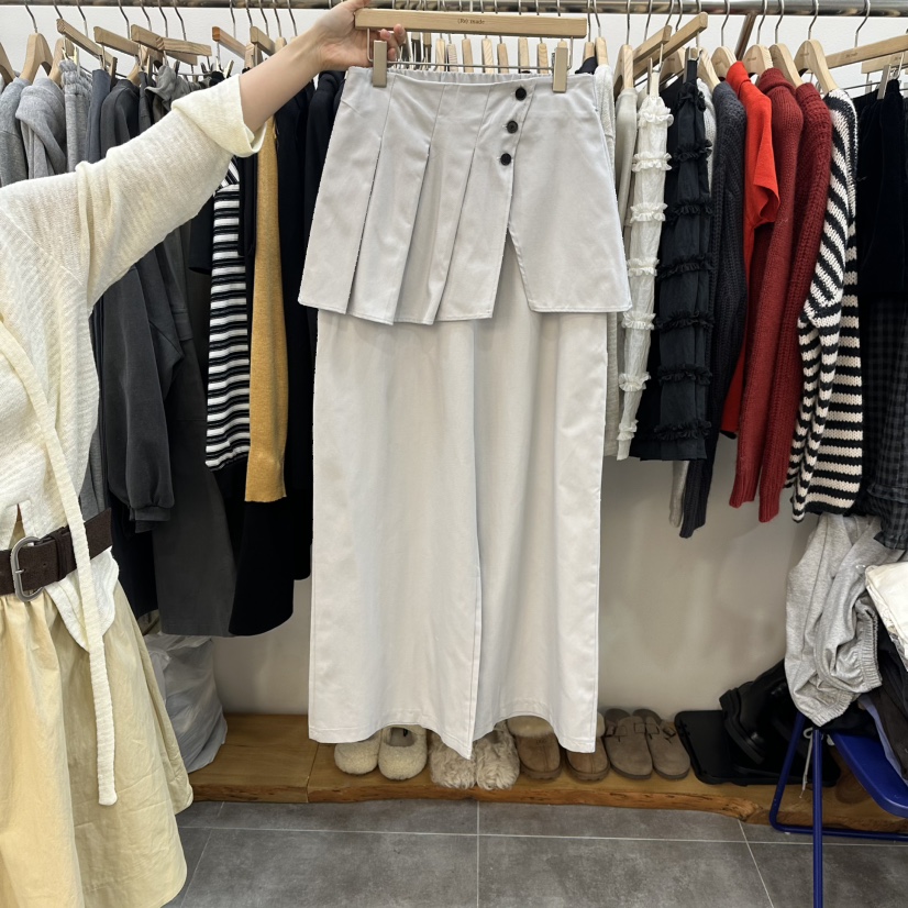 DELIGHT-L韓國直郵女士新品26春夏職業真品時尚裙褲褶裥DELIGHT-L裙褲圖色1