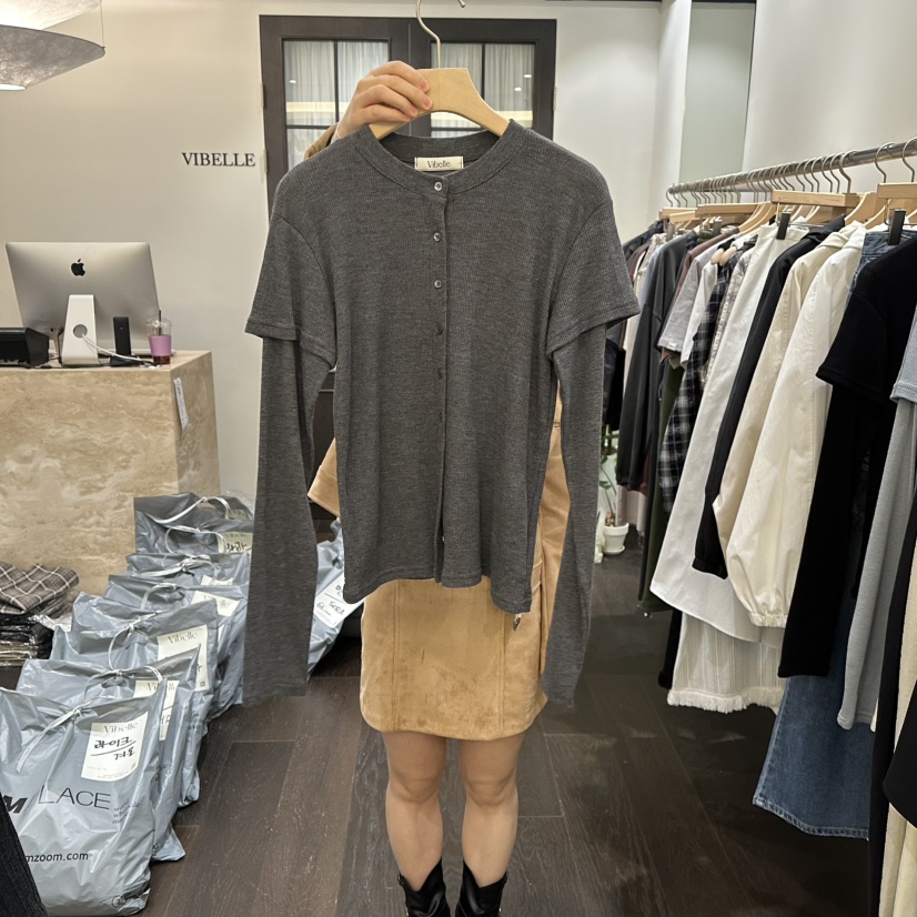 VIBELLE東大門直郵女裝新品休閑推薦真品職業時尚長袖T恤VIBELLE長袖T恤圖色3
