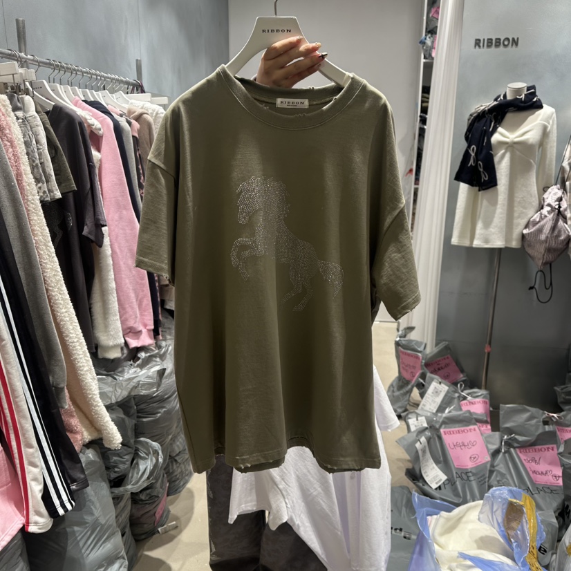 RIBBON東大門代購女士新款26春夏熱賣推薦時尚職業人氣T恤RIBBONT恤圖色2