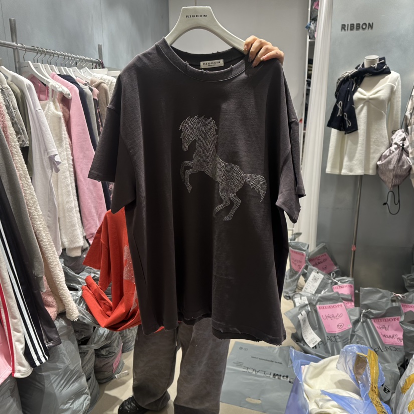 RIBBON東大門代購女士新款26春夏熱賣推薦時尚職業人氣T恤RIBBONT恤圖色3