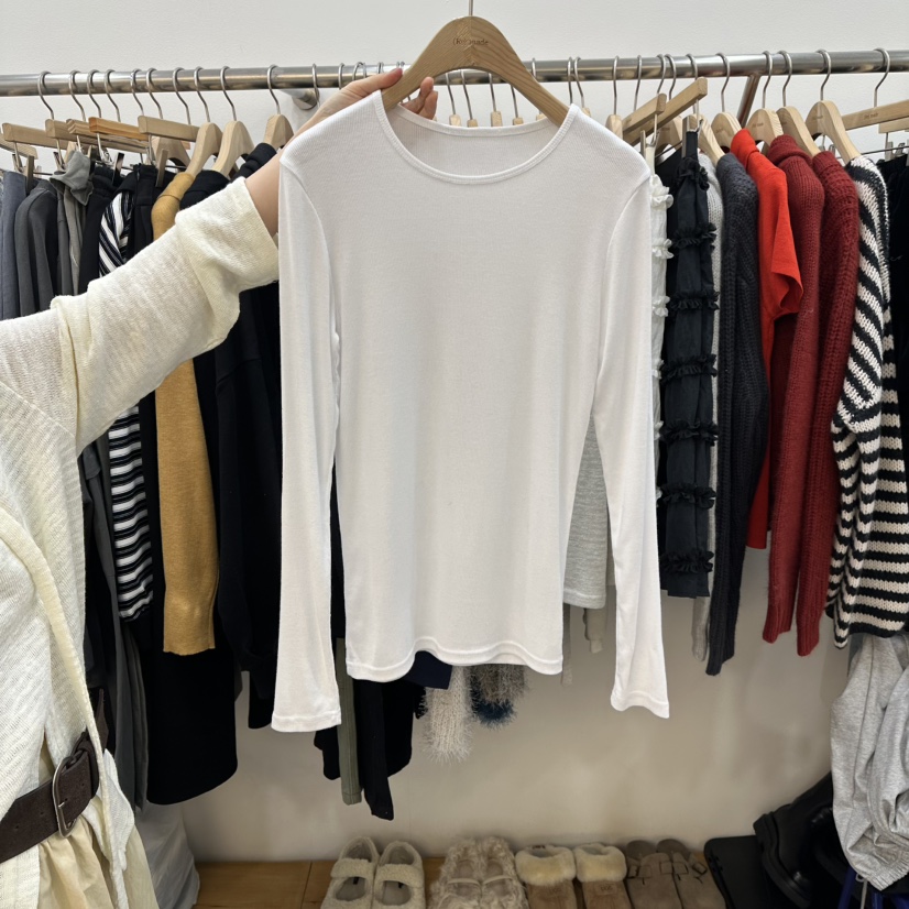 DELIGHT-L東大門直郵女士新品26春夏職業人氣長袖T恤圓領DELIGHT-L長袖T恤圖色1