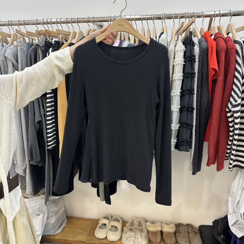 DELIGHT-L東大門直郵女士新品26春夏職業人氣長袖T恤圓領DELIGHT-L長袖T恤圖色2