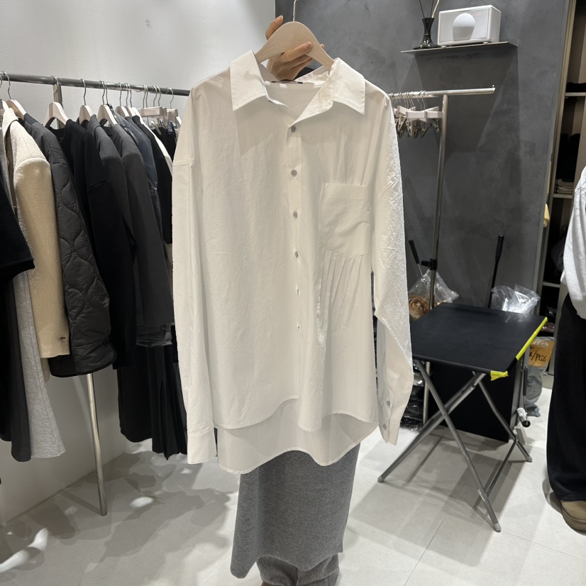 OPEN韓國代購女裝新品時尚人氣職業真品熱賣襯衫蕾絲衫褶裥OPEN襯衫/蕾絲衫圖色1