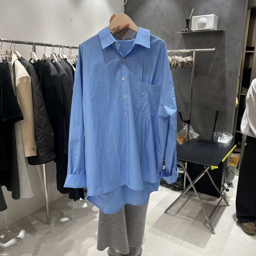 OPEN韓國代購女裝新品時尚人氣職業真品熱賣襯衫蕾絲衫褶裥OPEN襯衫/蕾絲衫圖色2