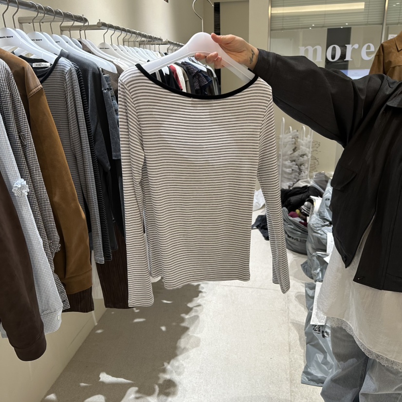 MOREMORE東大門實拍女裝新品真品職業熱賣時尚26春夏長袖T恤more more長袖T恤