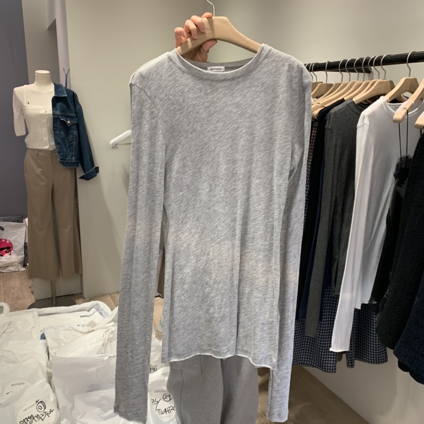 ORMORE東大門實拍女裝新品26春夏真品休閑人氣時尚長袖T恤ORMORE長袖T恤圖色2