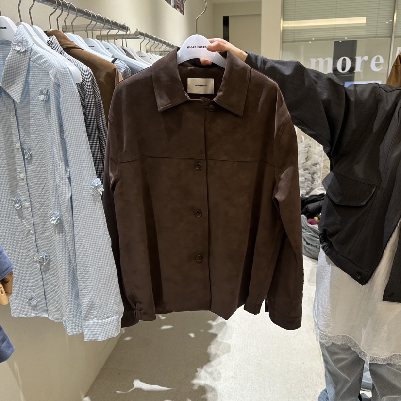 MOREMORE韓國代購女士新款職業26春夏休閑熱賣推薦夾克麂皮more more夾克圖色2