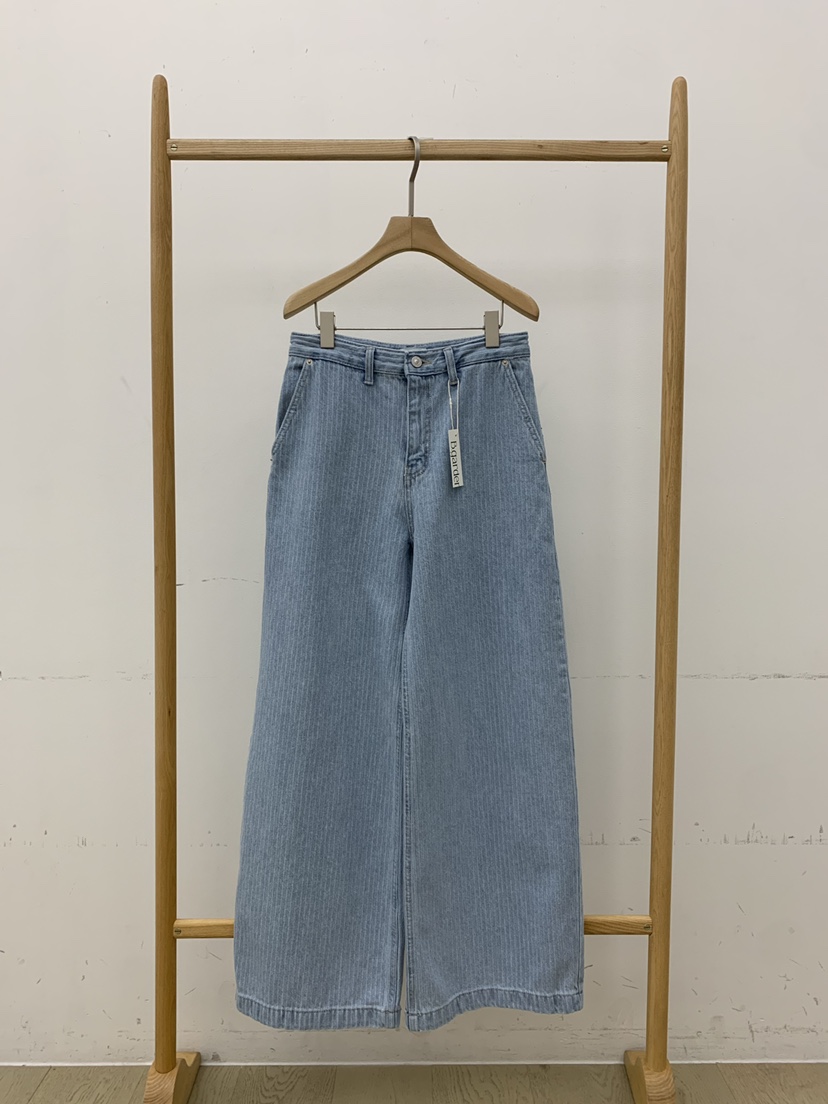 B_GARDER東大門直郵女裝新款26春夏真品時尚人氣牛仔褲條紋B.GARDER牛仔褲圖色1