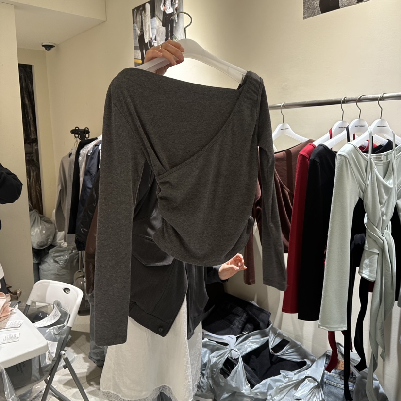 MOREMORE東大門實拍女裝新品休閑推薦職業真品26春夏長袖T恤more more長袖T恤