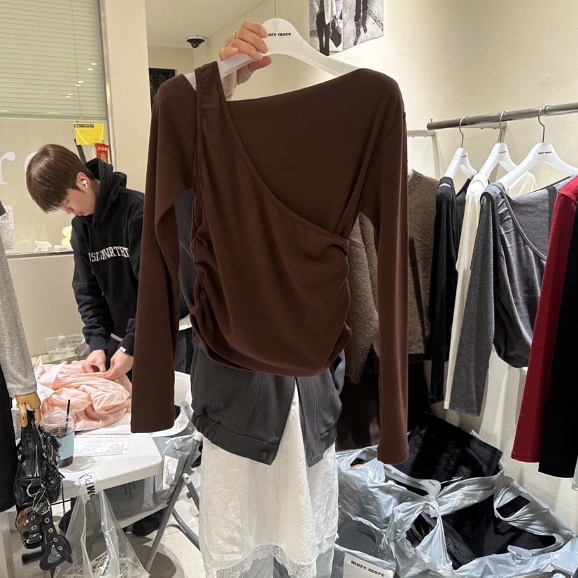 MOREMORE東大門實拍女裝新品休閑推薦職業真品26春夏長袖T恤more more長袖T恤圖色2