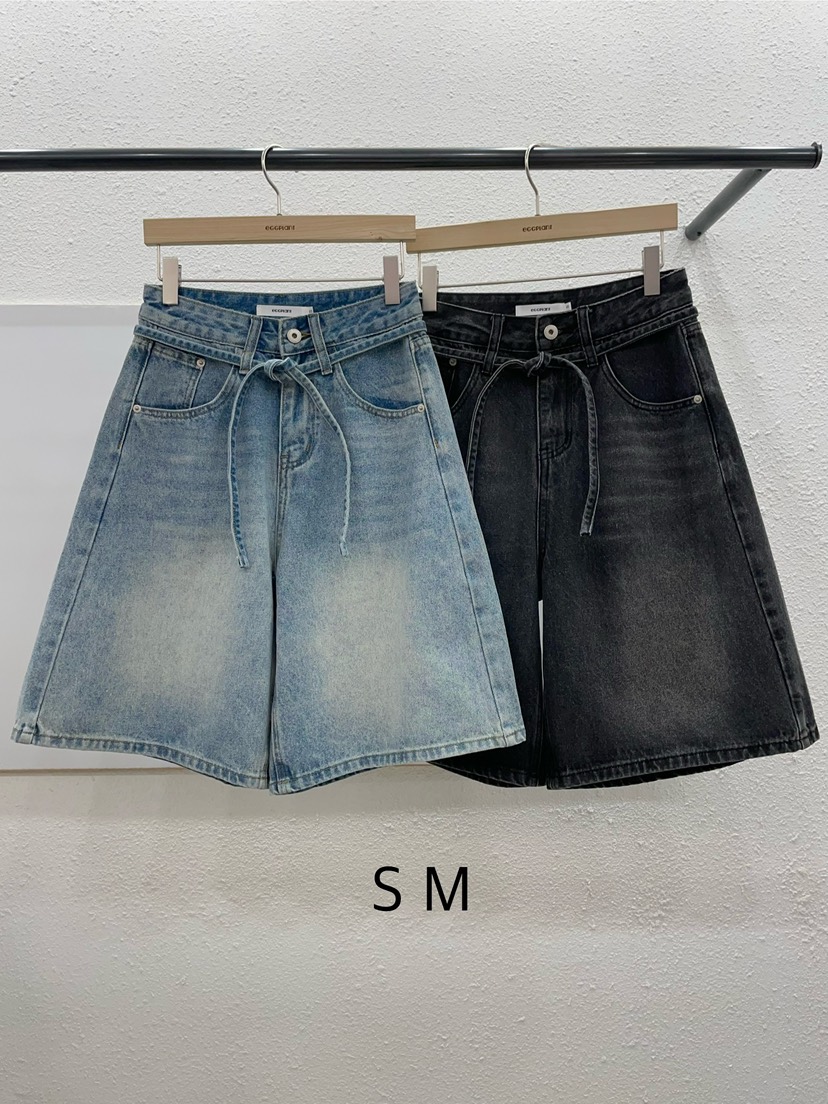 EGGPLANT東大門直郵女士新品熱賣職業真品時尚短褲含腰繩EGGPLANT短褲